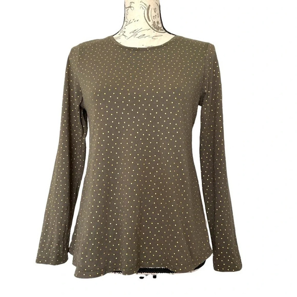 Boden Gold Polka Dot Modal Blend Top Size Small - Picture 1 of 6